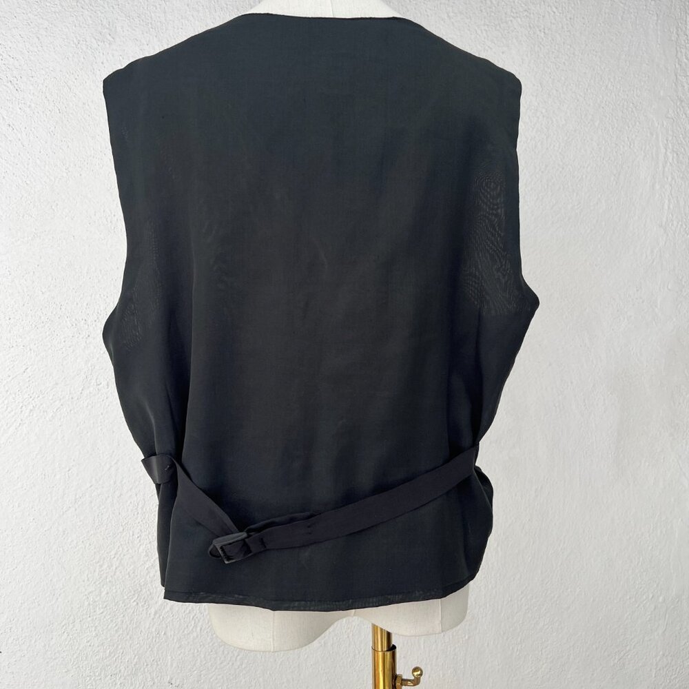 Vintage 90s Tapestry Waistcoat Vest Aztec Southwestern Tribal Pattern Men's XL - Picture 8 of 16